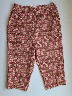 NWT Vintage Women's Talbots Capri Pants Sz 22WP Petite Cotton Cropped Floral
